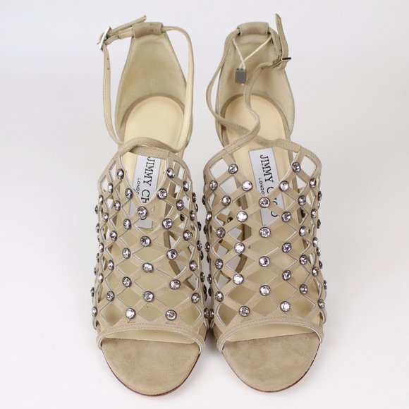 NEW JIMMY CHOO Crystal Caged Heeled - Glam Sandals for Wedding & Events - Picture 8 of 16